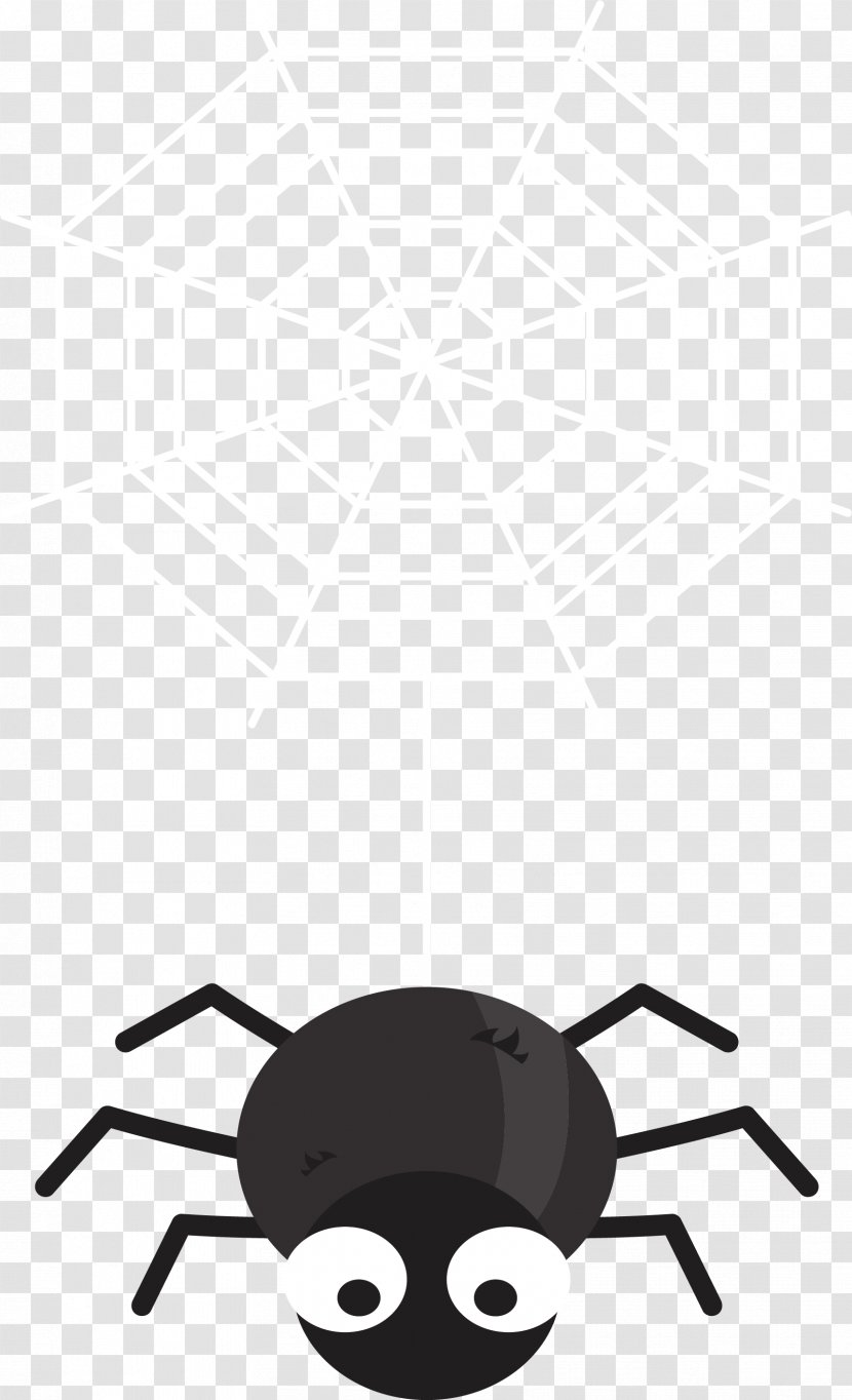 Spider Euclidean Vector Black And White - Monochrome Photography - Webs Transparent PNG