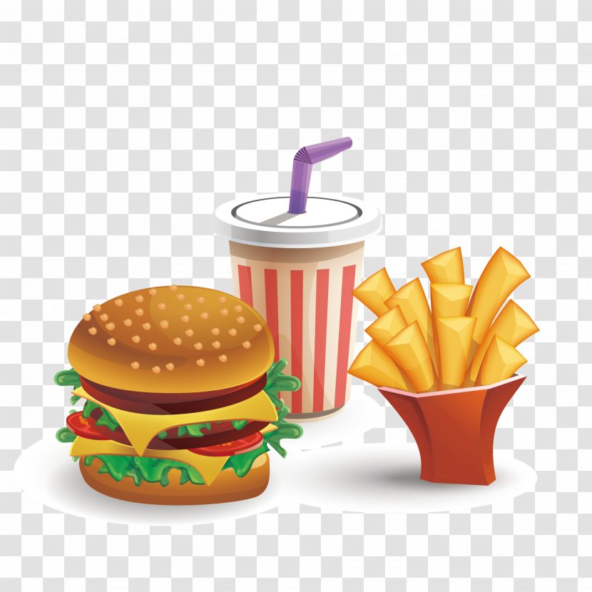 Hamburger Coca-Cola Cheeseburger Fast Food French Fries - Cocacola - Vector Coke Burger Transparent PNG