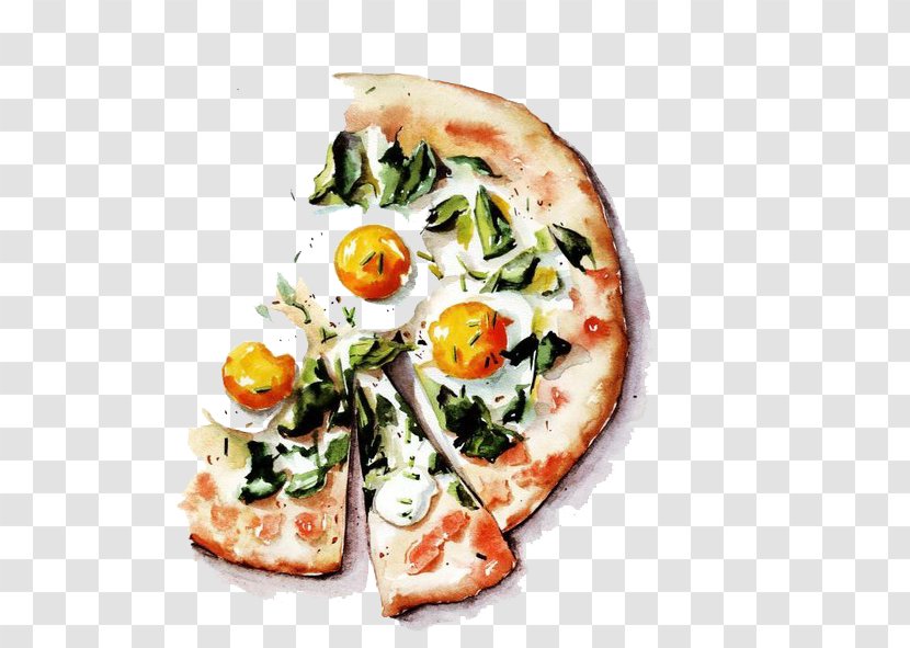 Pizza Food Watercolor Painting Illustration - European Transparent PNG