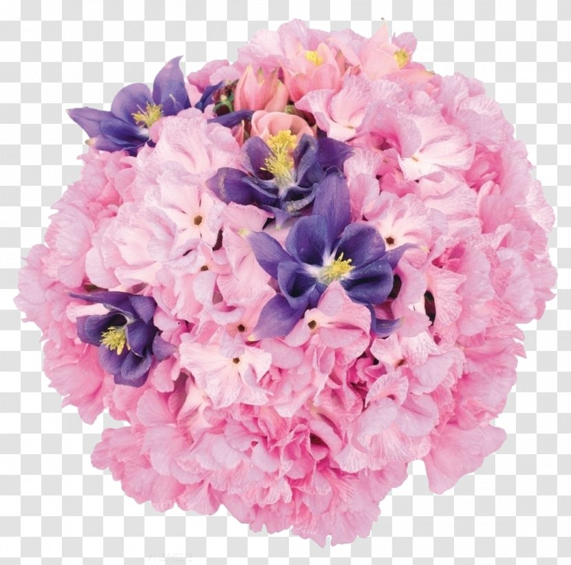 Flower Bouquet Wedding Clip Art - Purple - Hydrangea Cluster Transparent PNG