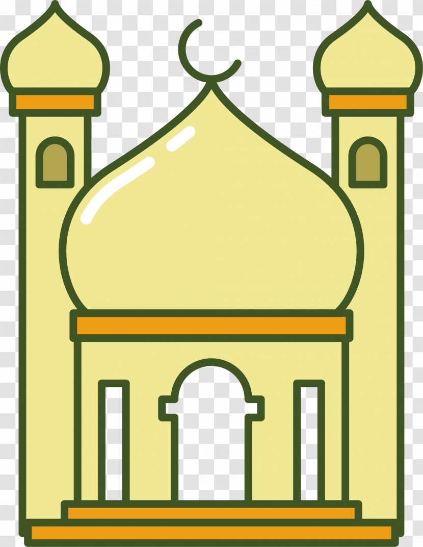 Eid Al-Fitr Al-Adha Clip Art - House - Yellow Cartoon Church Of Al Fitr  Transparent PNG
