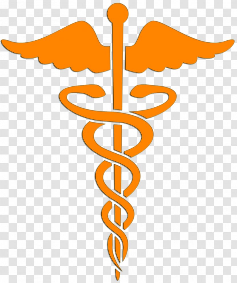 Doctor Of Medicine Staff Hermes Health Symbol - Orange Transparent PNG