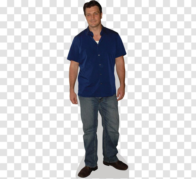 T-shirt Dress Shirt Netccentric Polo Jeans - Blue - Nathan Fillion Transparent PNG