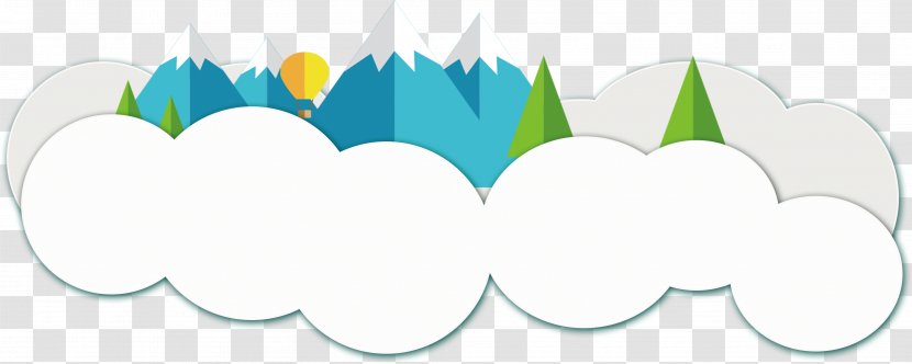 Cloud Clip Art - Sky - Floating Clouds And Mountain Decorations Transparent PNG