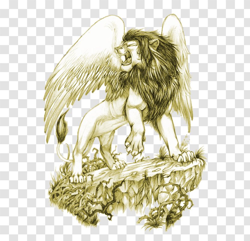 Winged Lion Drawing Tattoo Artist - Angel Transparent PNG