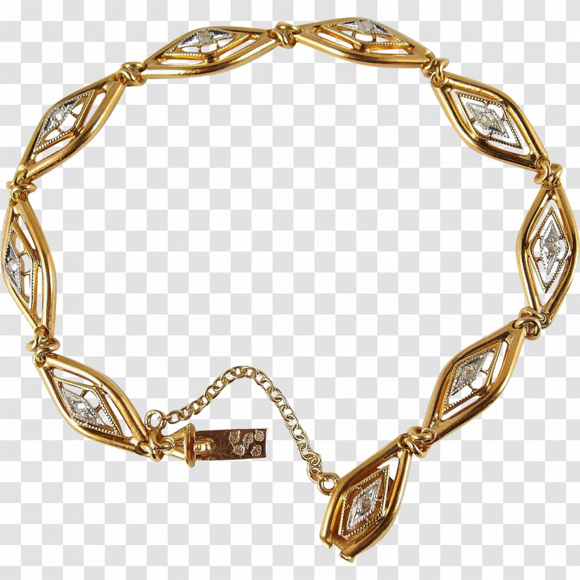Bracelet Art Nouveau Gold Diamond Cut Antique - Fashion Accessory Transparent PNG