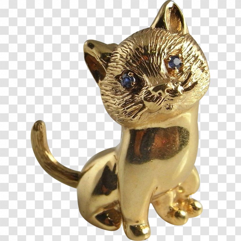 Whiskers Brooch Cat Jewellery Gold - Brass Transparent PNG