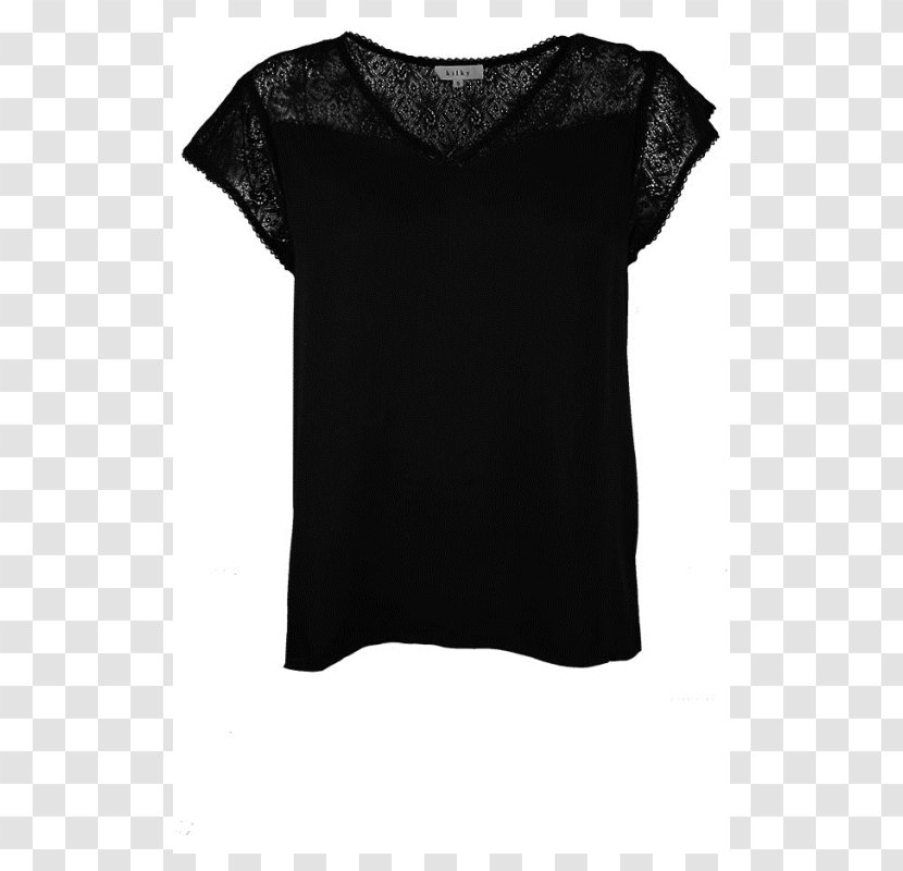 Little Black Dress T-shirt Shoulder Sleeve Blouse - Neck - Lovely Lace Transparent PNG