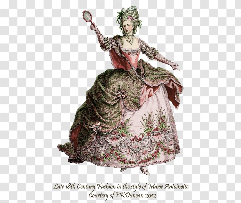 18th Century Rococo Costume Design Art - Theatre - Marie Antoinette Transparent PNG