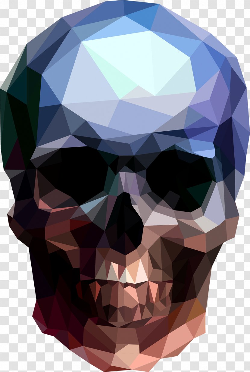 Skull Low Poly Polygon Illustration - Threedimensional Space - Geometry Skeleton Transparent PNG