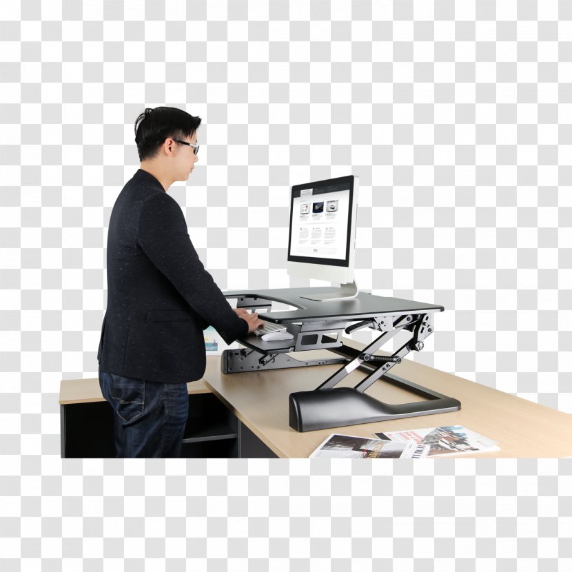 Sit-stand Desk Workstation Desktop Computers - Computer Transparent PNG