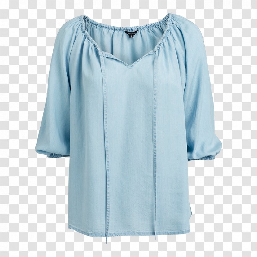 Blouse Lyocell Shoulder Blue Denim - Sleeve - Dress Transparent PNG