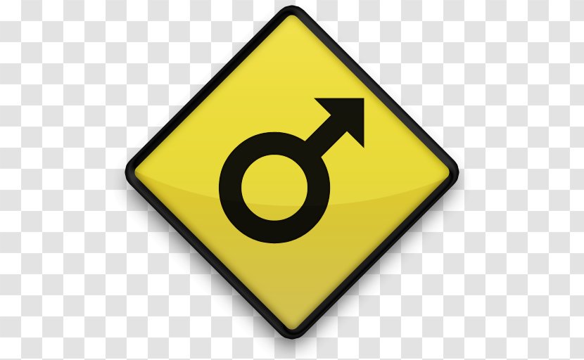 Traffic Sign Gender Symbol Direction, Position, Or Indication - Yellow Transparent PNG