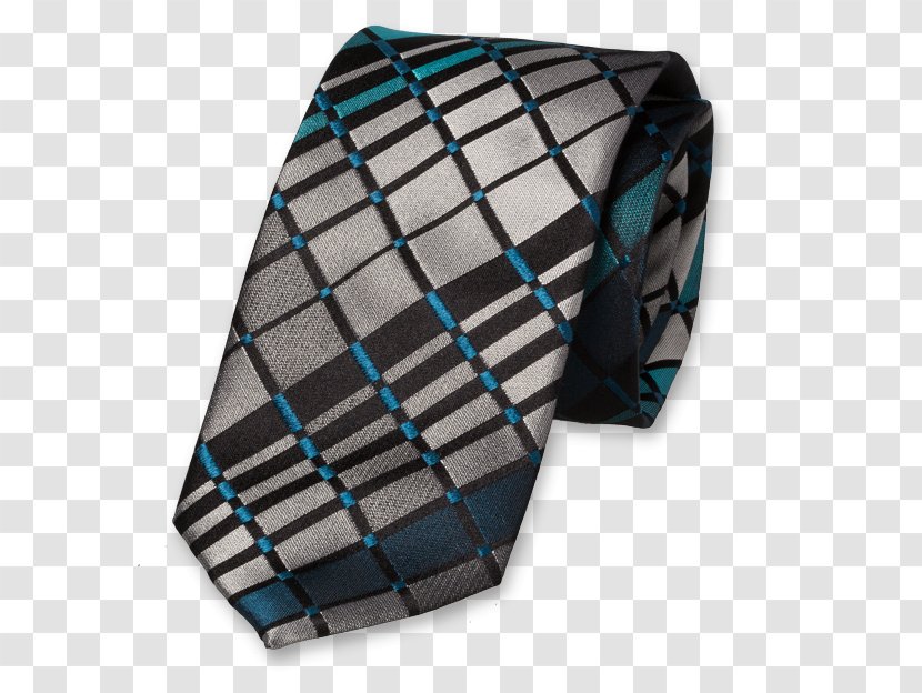 Necktie Blue Silk Tartan Turquoise - Satin Transparent PNG