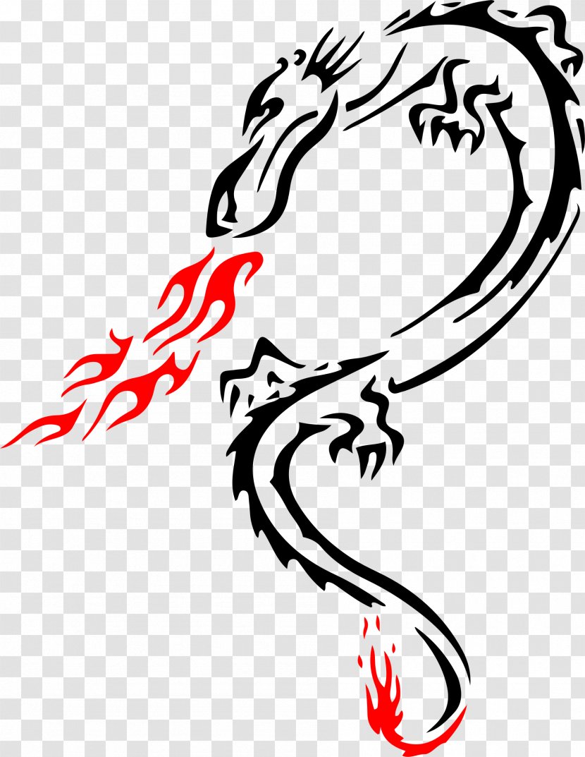 Dragon Fire Tattoo Clip Art Transparent PNG