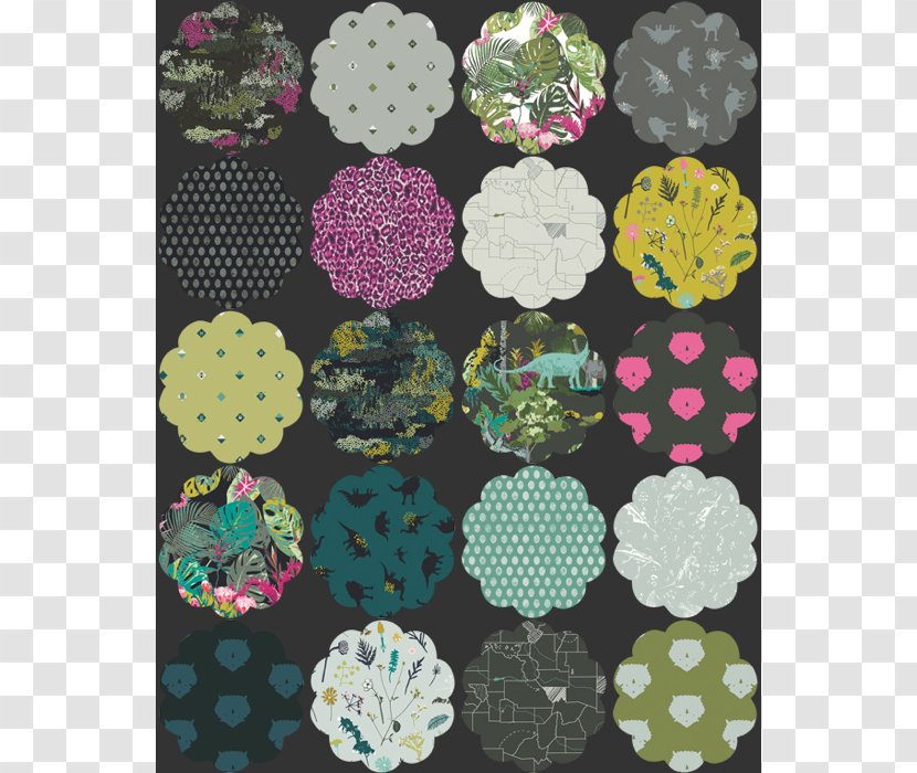 Patchwork Circle Pattern - Petal - Cotton Fabric Transparent PNG