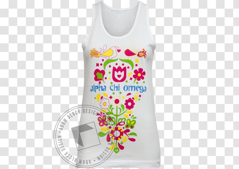 T-shirt Alpha Chi Omega Sleeveless Shirt Lindsay Gillis - Flower - Chi-Chi Transparent PNG