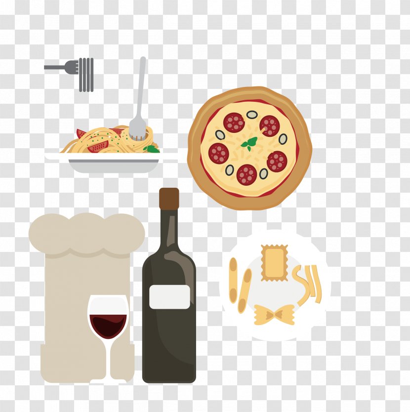 Red Wine Beer Port Pizza - Tableware - Western Vector Material Transparent PNG