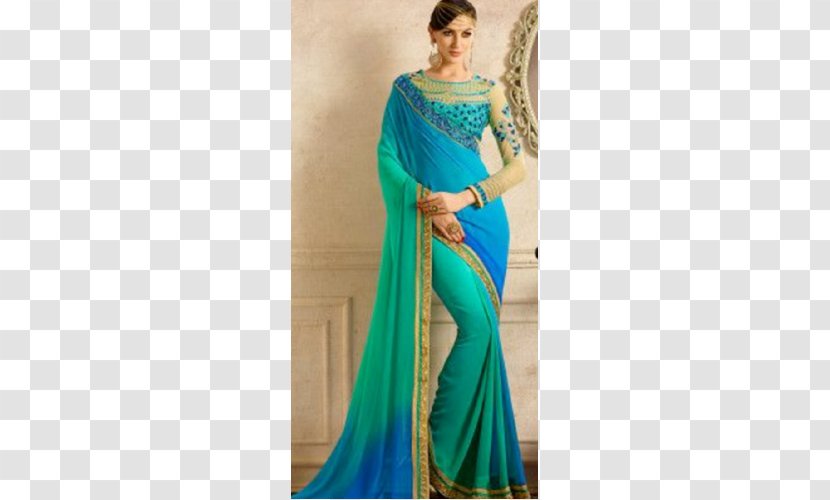 Gown Dress Shoulder Satin Sari - Fashion Coupon Transparent PNG