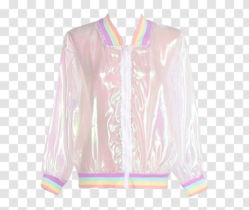 Blouse Flight Jacket T-shirt Coat - Heart - Iridescent Transparent PNG