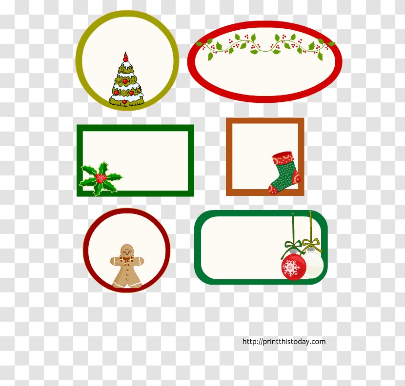 Christmas Day Clip Art Label Holiday Sticker - Text - Various Shapes Transparent PNG