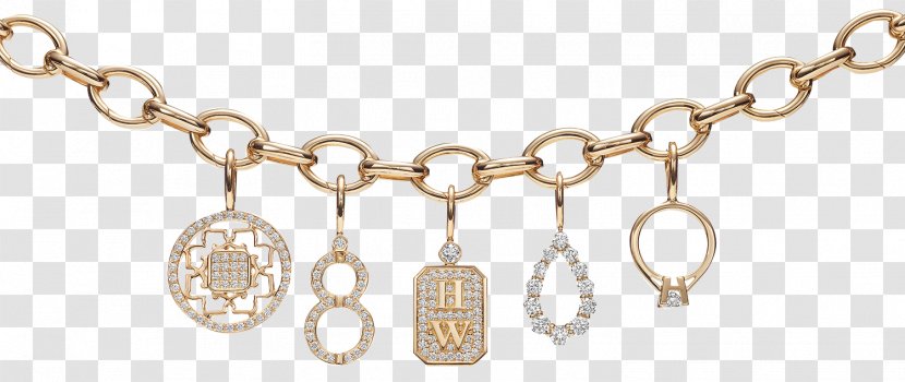 Necklace Charm Bracelet Harry Winston, Inc. Jewellery - Gold Transparent PNG