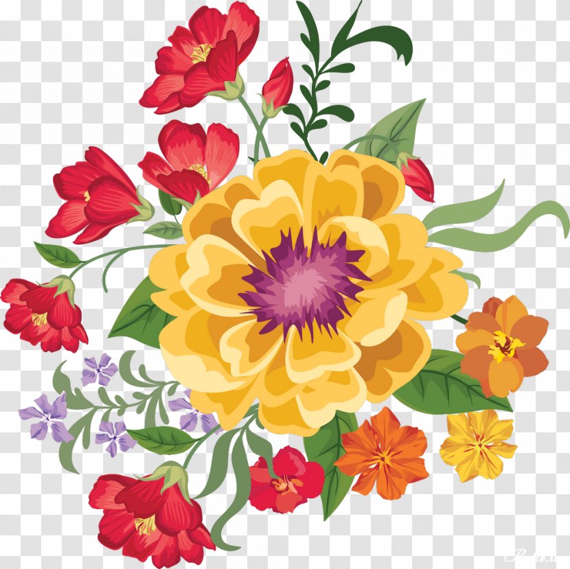 Flower Bouquet Clip Art - Pretty Flowers Transparent PNG