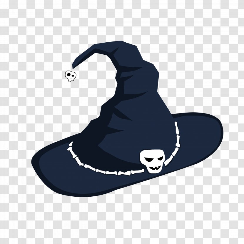 Halloween - Witch Hat - Hand-painted Skeleton Transparent PNG