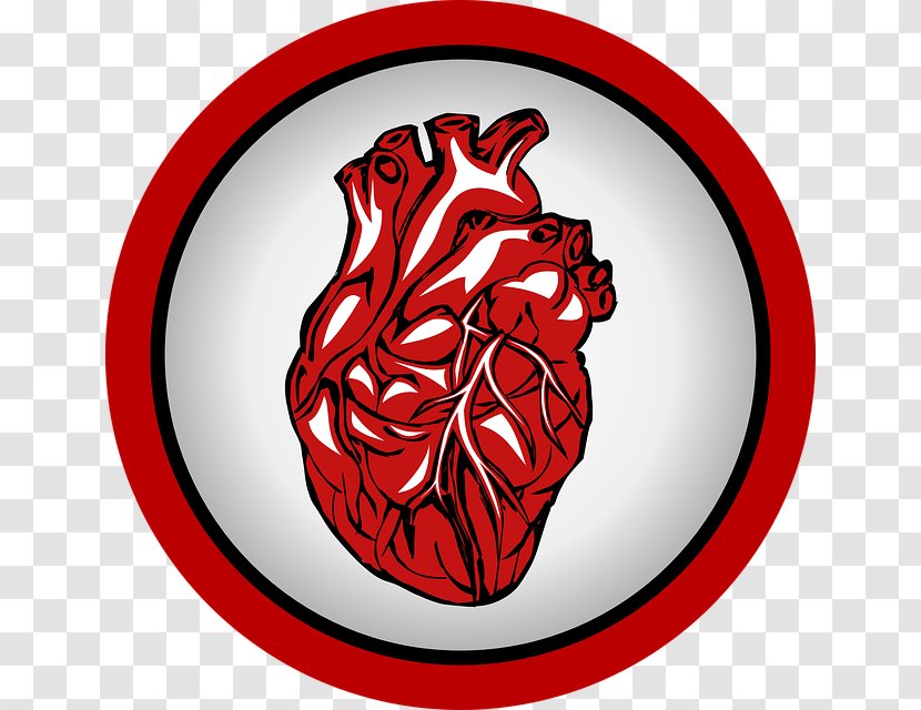 Heart Cardiovascular Disease Blood Pressure - Flower - Round Red Icon Transparent PNG