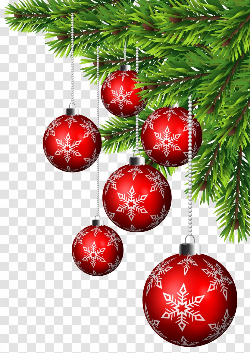 Christmas Ornament Decoration Santa Claus Tree - Spruce - Balls Corner Decor Clip Art Transparent PNG