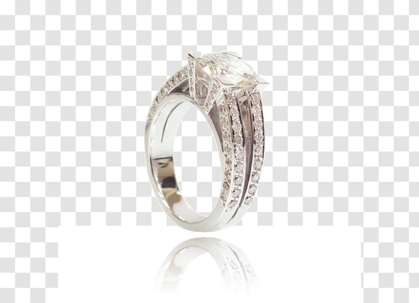 Silver Wedding Ring Body Jewellery Diamond - Platinum Transparent PNG