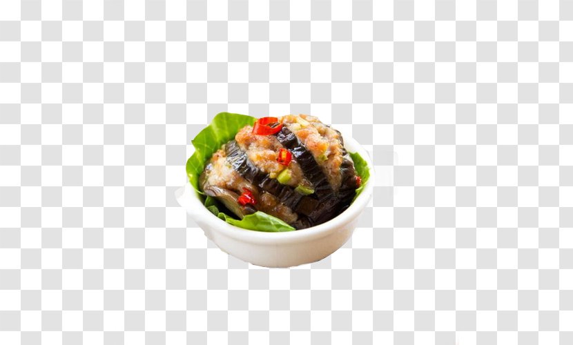 Eggplant Steaming Cooked Rice Meat Food - Ingredient - Steamed With Minced Pork Transparent PNG
