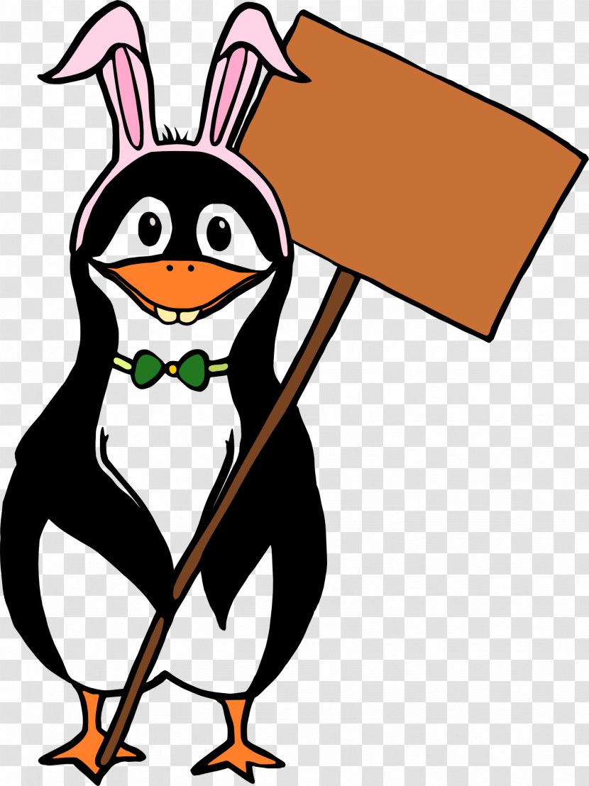Penguin Easter Bunny Vector Graphics Humour Rabbit - Cartoon Transparent PNG