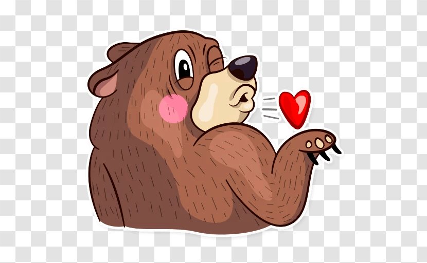 Bear Sticker Telegram Mammal Dog - Snout Transparent PNG