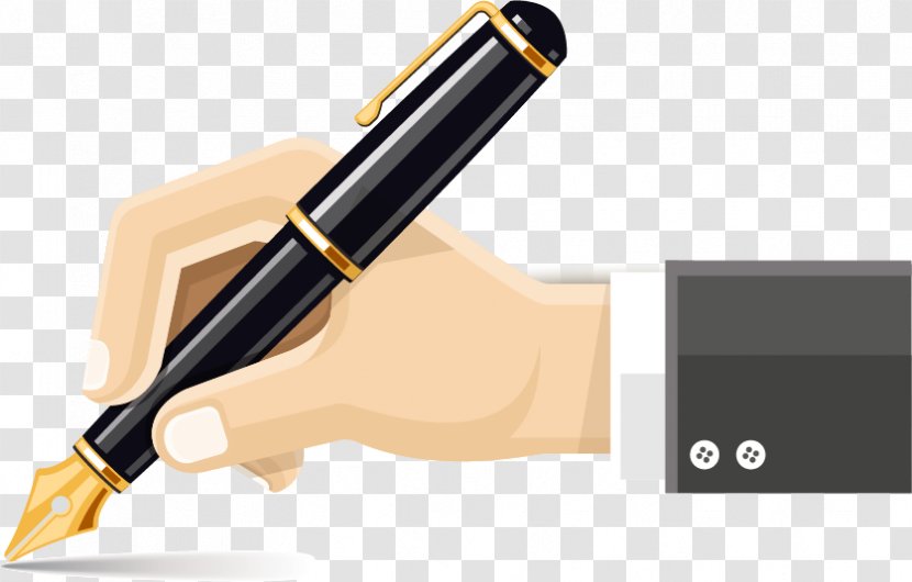 Fountain Pen Paper - Cartoon - Holding Transparent PNG