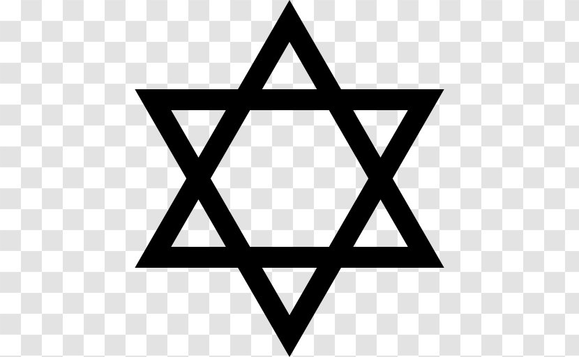 Star Of David Clip Art - Black And White Transparent PNG