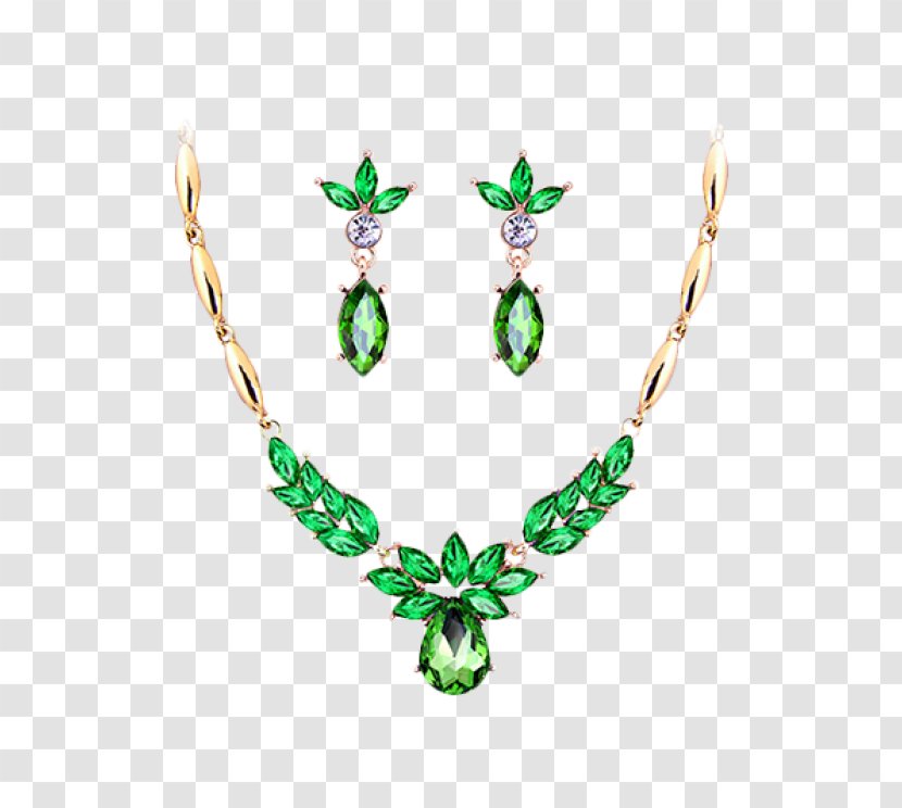 Earring Emerald Necklace Jewellery Imitation Gemstones & Rhinestones - Bracelet - Green Jewelry Transparent PNG