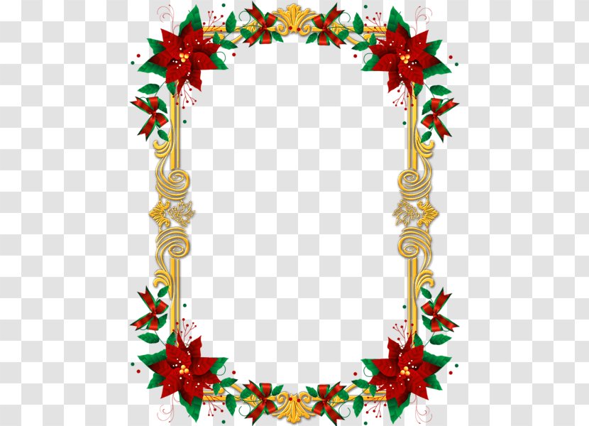Borders And Frames Christmas Ornament Picture Clip Art - Poinsettia - Programming Transparent PNG