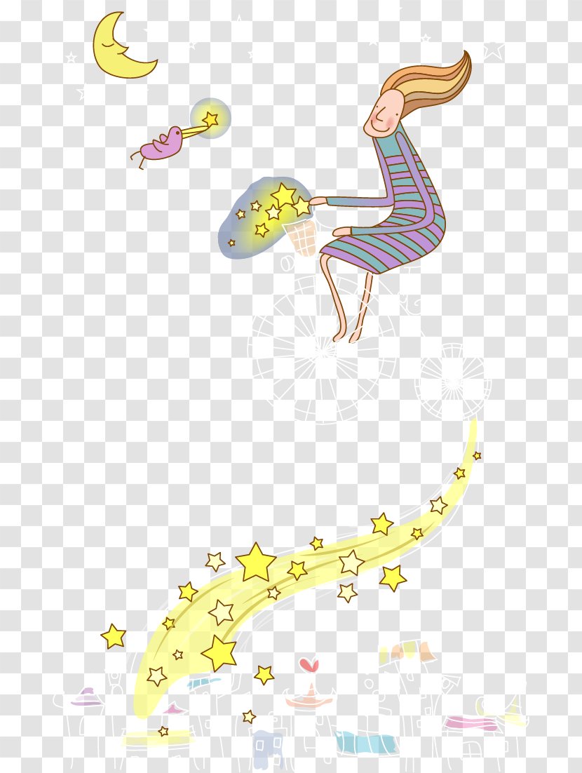 Fairy Tale Illustration - Yellow - Hand-painted World Vector Transparent PNG
