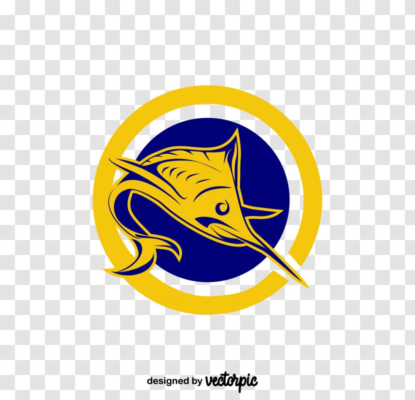 Logo Illustration Fishing Marlin Design - Typography Transparent PNG