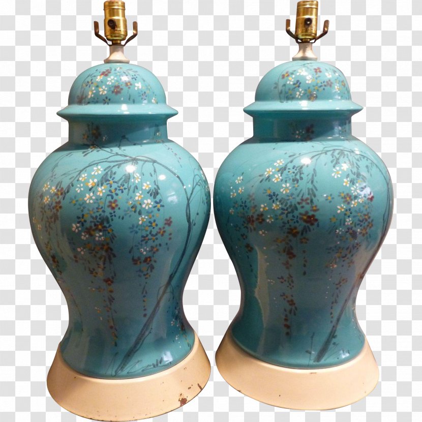 Ceramic Urn Vase Turquoise Transparent PNG