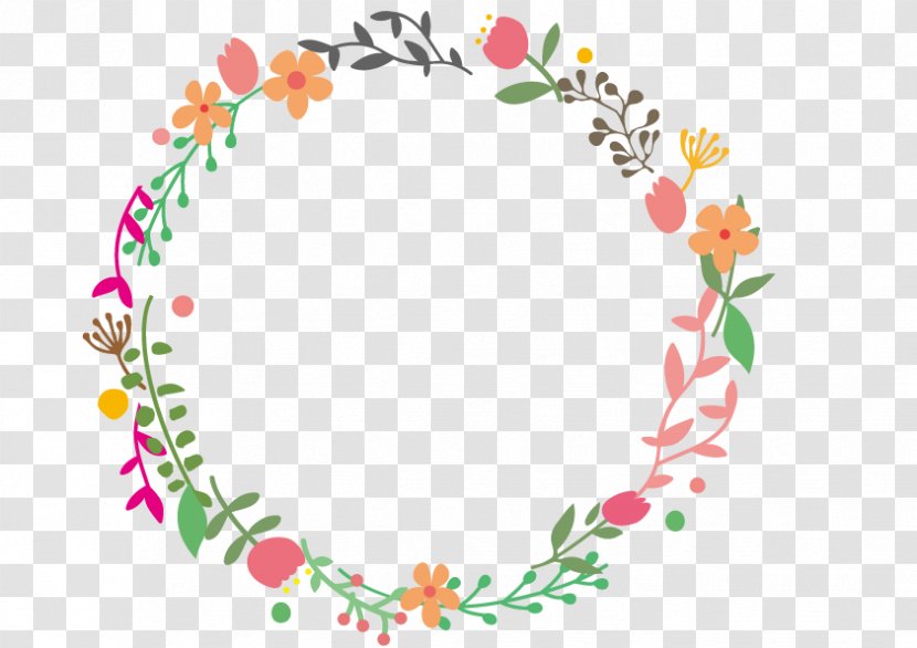 Flowers And Leaves Watercolor Circle Frame. - Flowering Plant - Flower Bouquet Transparent PNG
