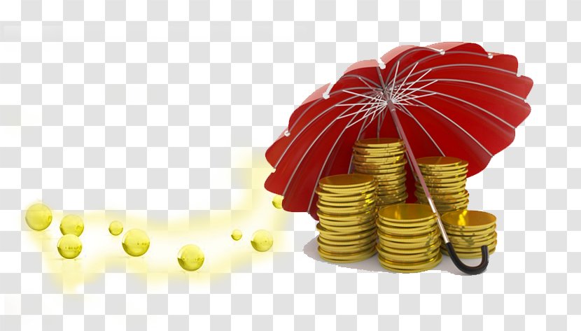 Investment Pension Life Insurance Umbrella Saving - Financial Banner,Creative Gold Transparent PNG