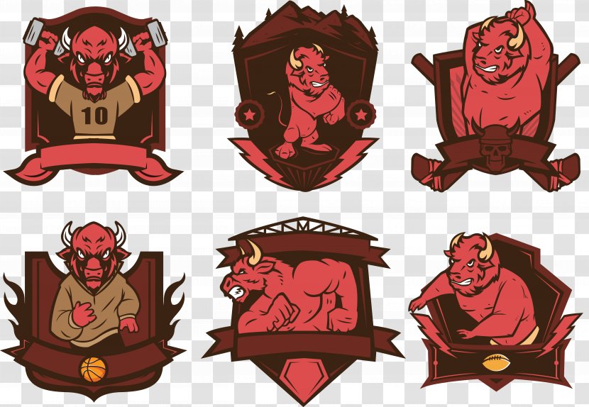 Cartoon Logo Illustration - Printing - Red Characters Hercules Medal Transparent PNG