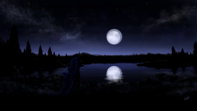 Princess Luna Claimed Moons Of Earth Sky - Screenshot - Night Transparent PNG