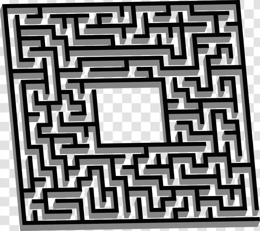 3D Maze (The Labyrinth) Puzz Minho - Monochrome - Symmetry Transparent PNG