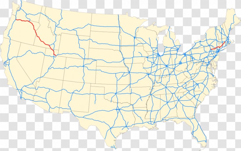 Interstate 5 US Highway System 80 Numbered Highways - Map Transparent PNG