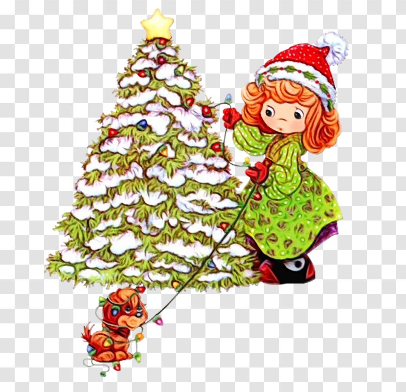 Christmas Tree Watercolor - Animation - Holly Pine Transparent PNG