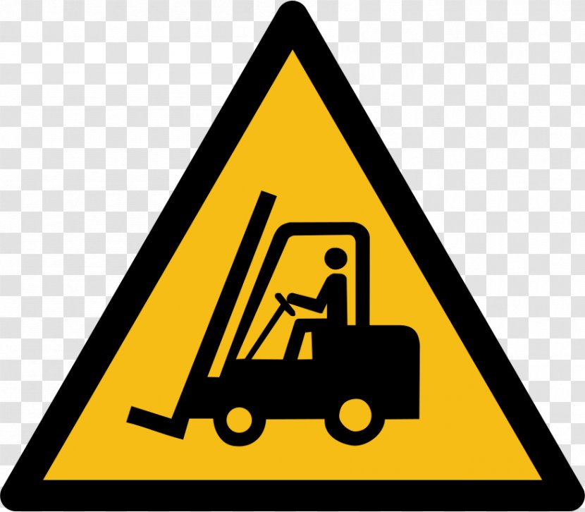 Forklift Warning Sign Warehouse Label ISO 7010 - Text Transparent PNG