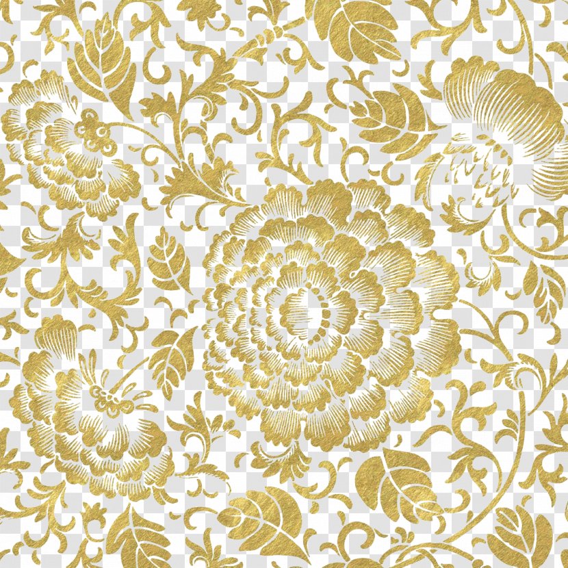 Paper Gold - Designer - Golden Flower Transparent PNG